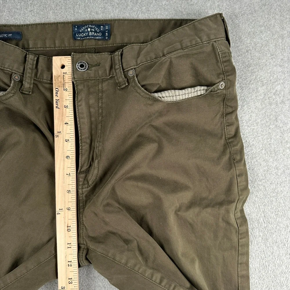 Lucky Brand Pants Mens 34x32 Brown 410 Athletic Fit Casual Chino Cotton Preppy - Picture 7 of 14